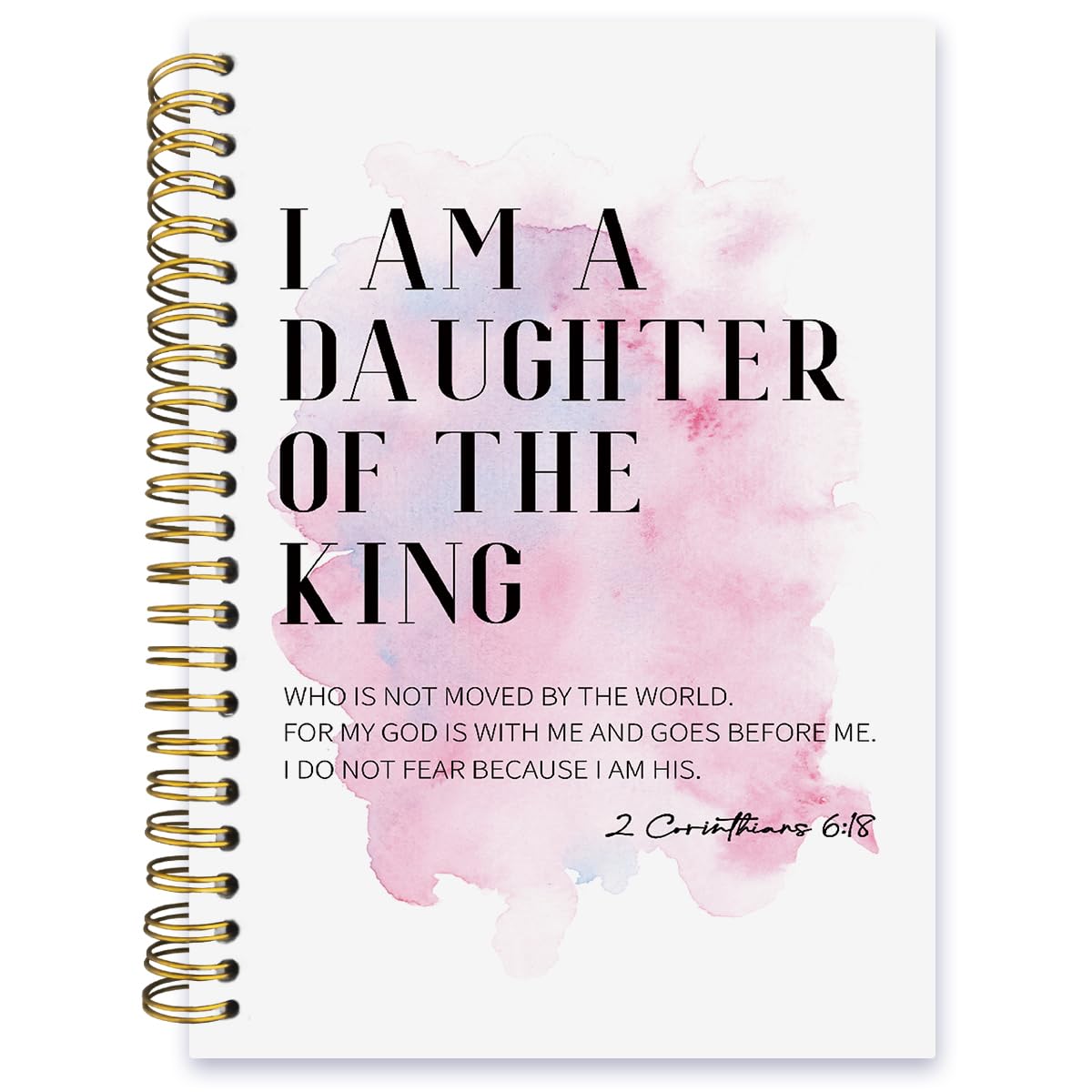 ISANOU Christian Bible Verses Notebook,I am a Daughter of the King Lined Spiral Notebook Hardcover,College Ruled Notebook,Office School Journal