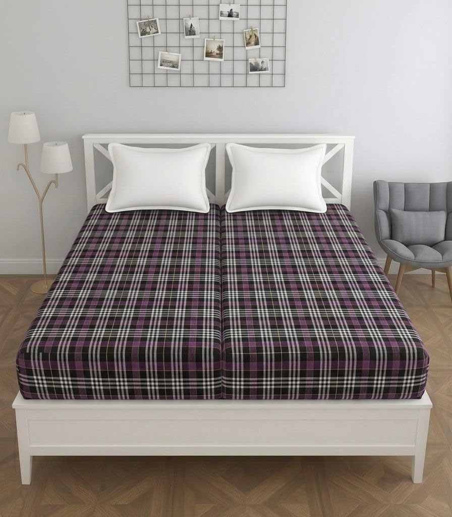 Single Size Zippered Cotton Stretchable Mattress Cover (198 cm x 96 cm, Multicolor)-image-36