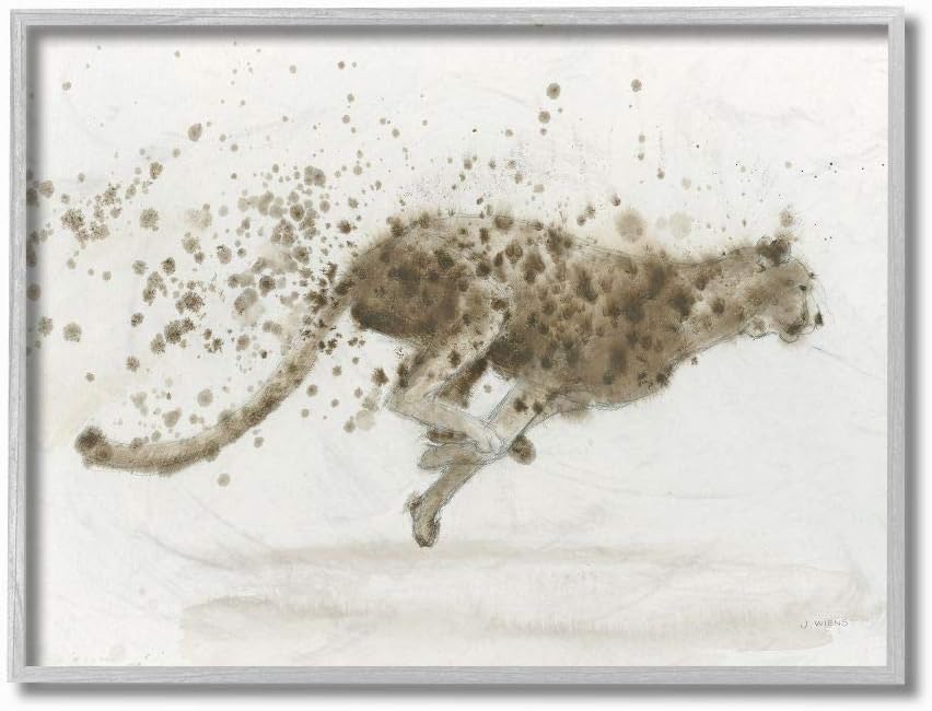 Stupell Industries Cool Abstract Cheetah Large Cat Animal Watercolor Painting