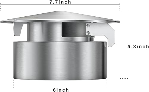 Miniatura 2 de Skyflame Tapa superior de chimenea ventilada de acero inoxidable compatible con Kamado Joe Classic y Pit Boss parrilla de carbón