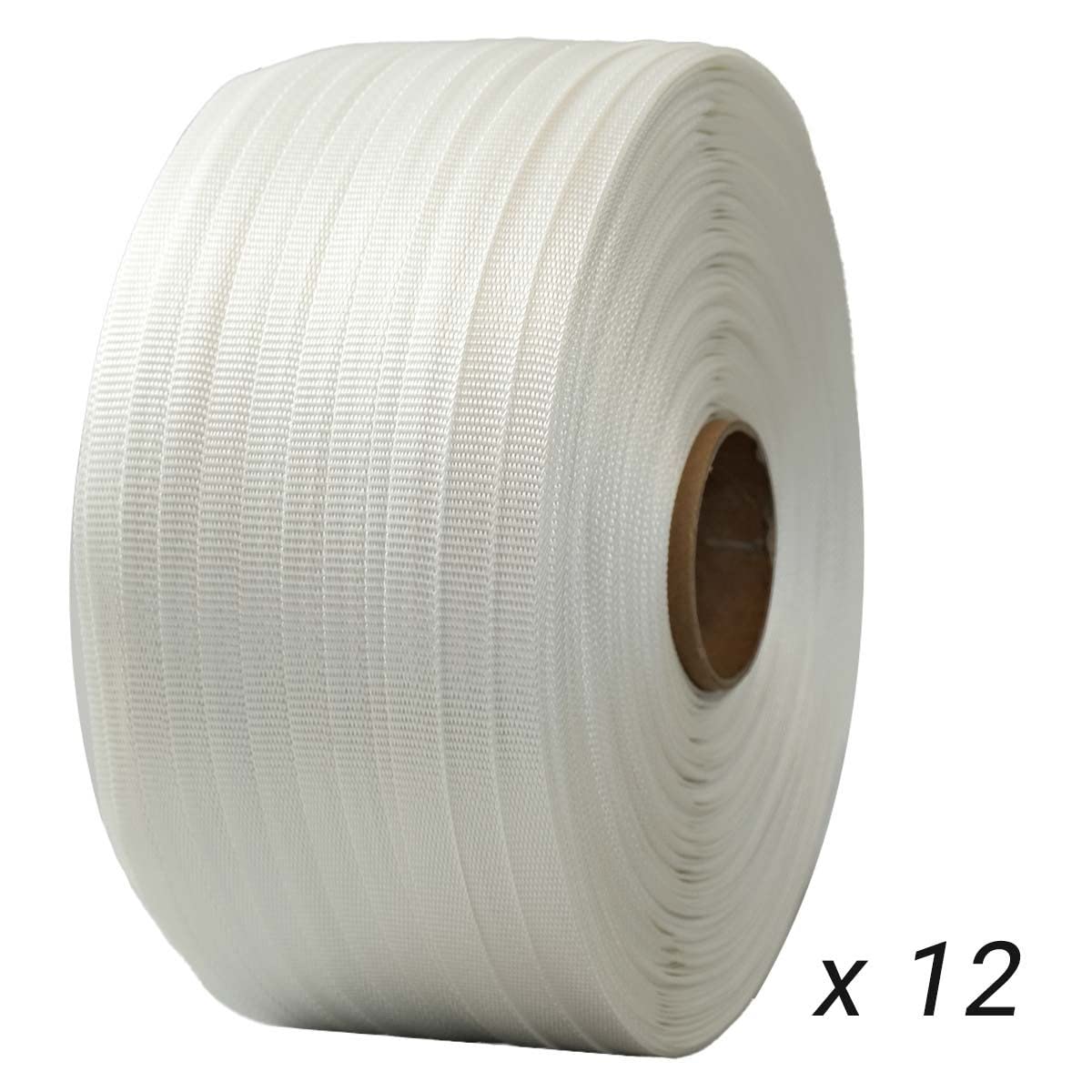 TECPLAST Lot de 12 Feuillards de cerclage tressés LFT2 13 mm x 1100 m dont 2 OFFERTS - Feuillard Haute Résistance 350kg