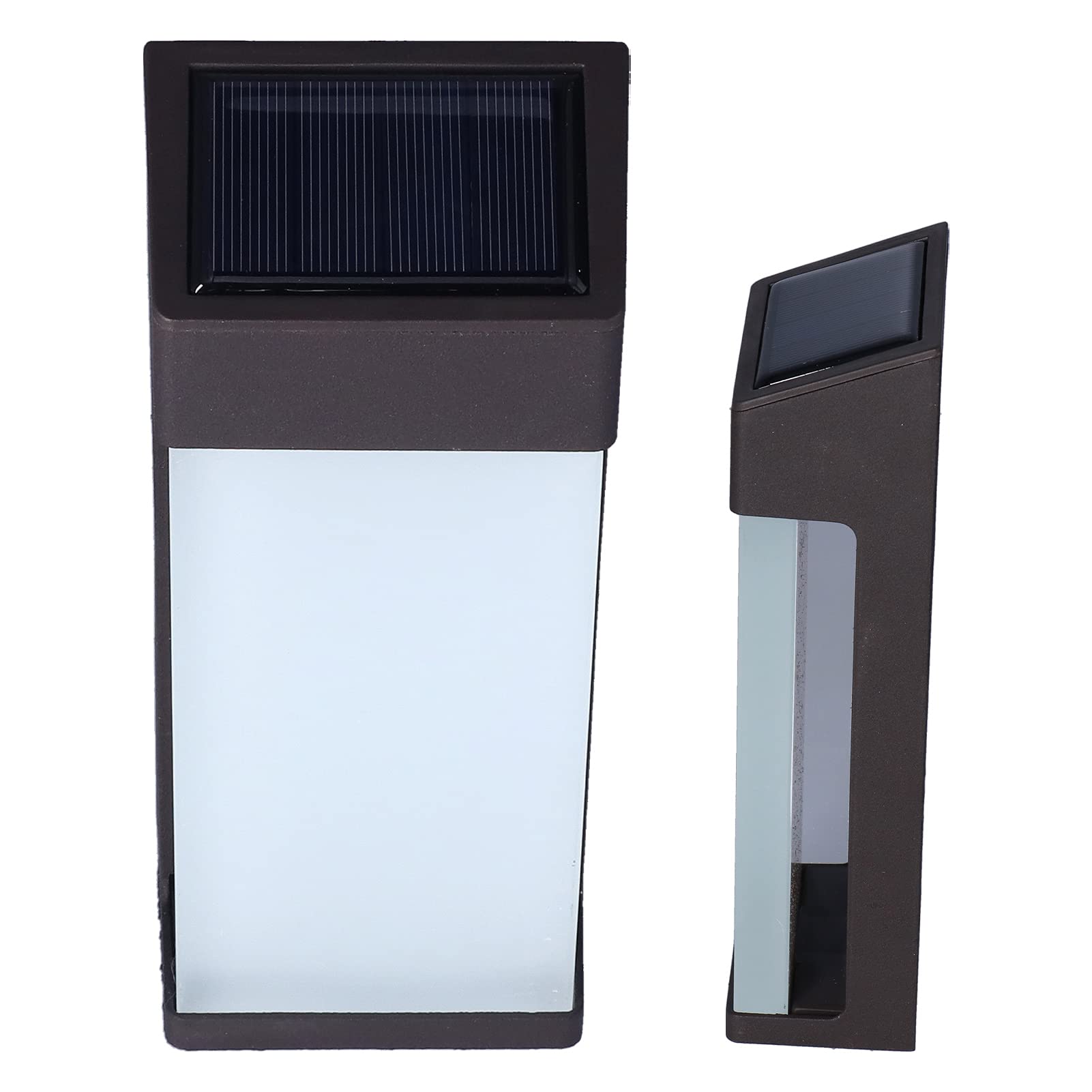 Qcwwy Solar-Wandleuchte mit Mattiertem Glasschirm, Helle LED, Automatische Ein-/Ausschaltfunktion (8-10 Stunden Leuchtdauer), Wasserdicht, für Garten, Hof, Balkon und Außenbereich