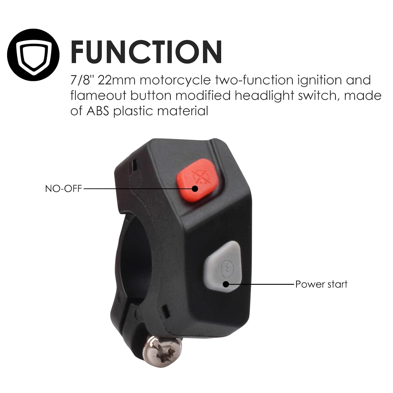 7/8" 22mm Right Handlebar Mount Start Kill Switch Engine Stop Button Power Starter Motorcycle Switches Compatible with KTM EXC EXC-F EXC TPI FE FX TE TX EC Dirt Bike