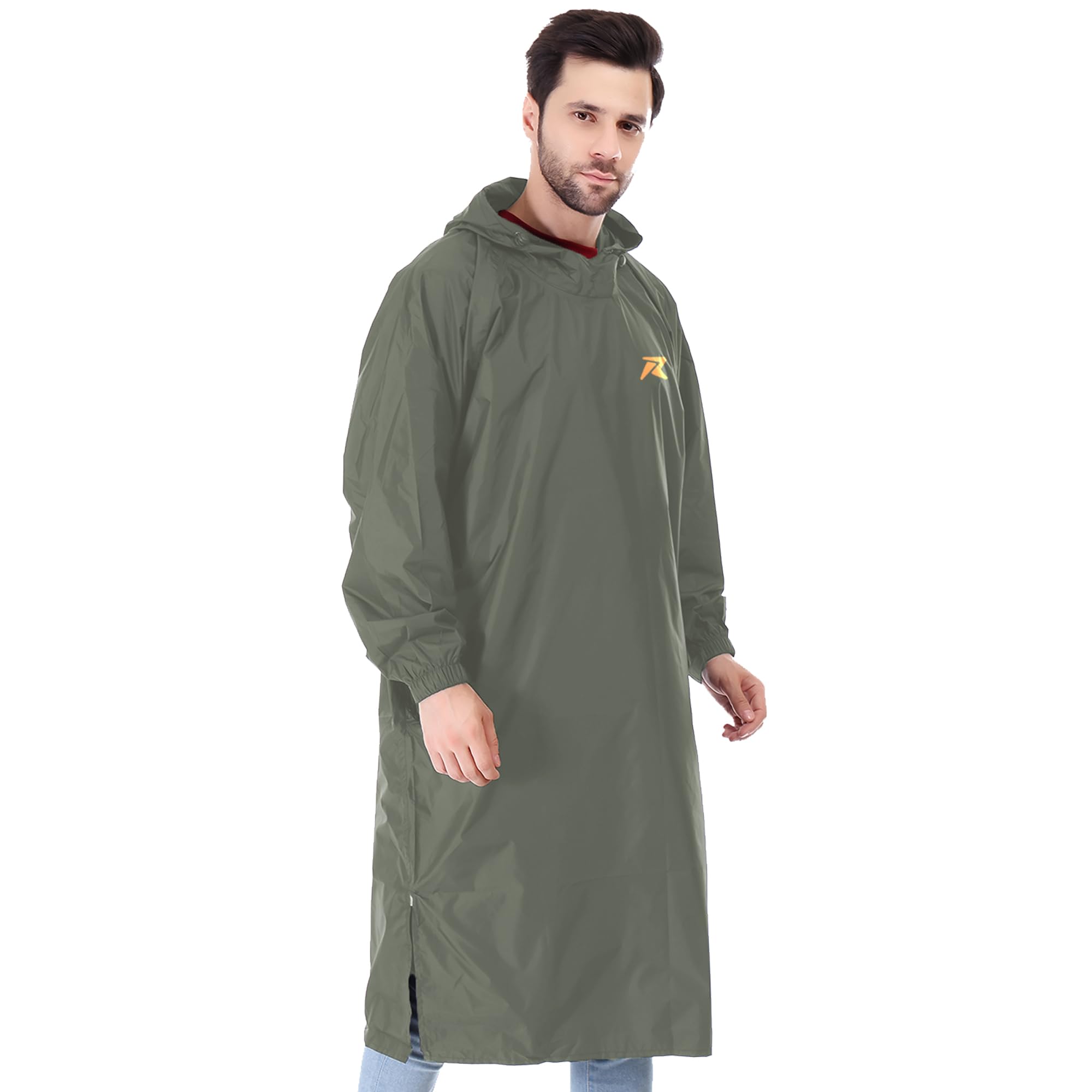 ROCKSPORT Waterproof Rain Poncho for Men and Women l Lightweight, Reusable & Pocket Packing Design (Green) - Free Size