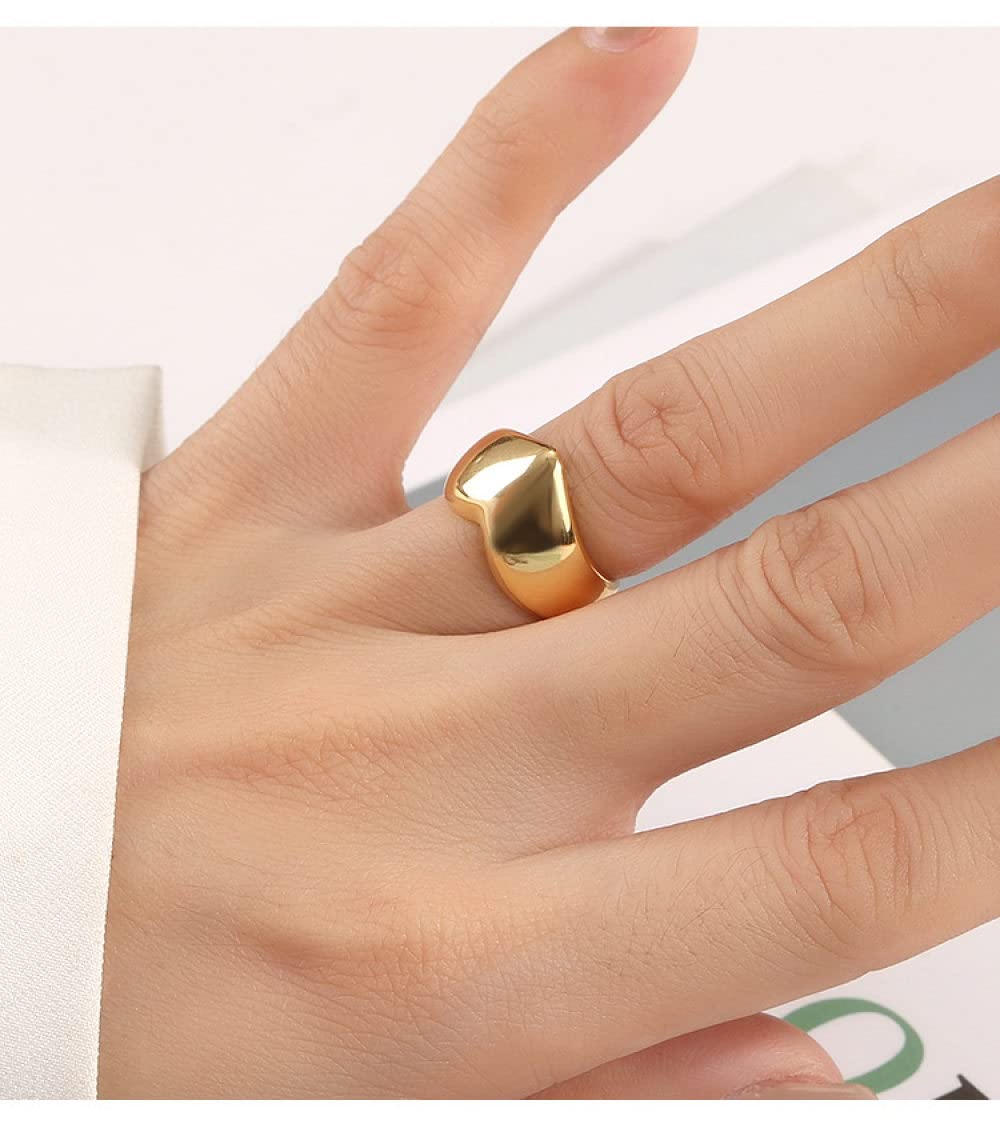 Anello In Argento 925 Da Donna,Anello In Argento Sterling 925 Geometrico Dorato A Forma Di Cuore Anelli Regolabili Minimalisti Con Pietre Preziose Naturali Fascino Energetico Gioielli Da Sposa Regal