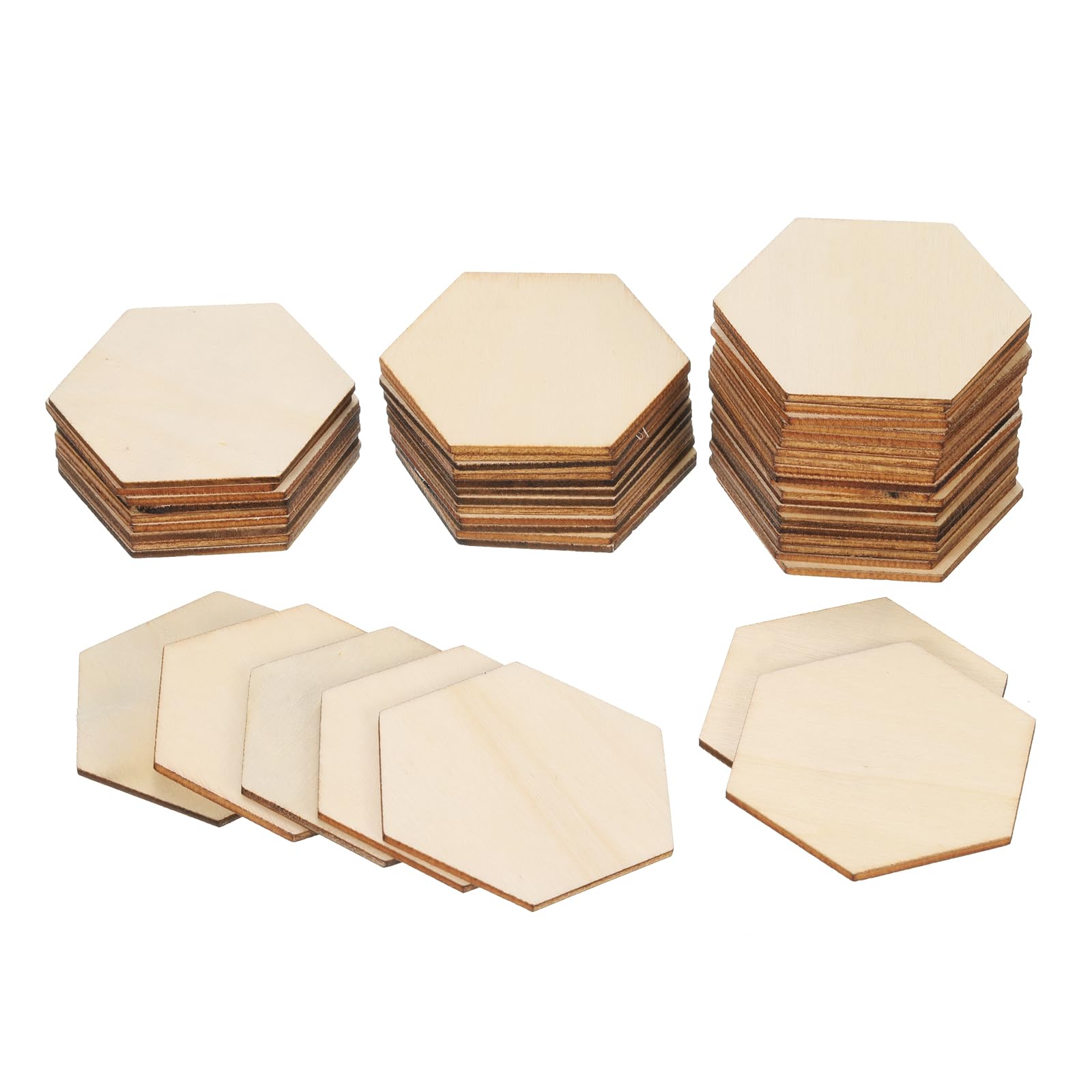 PATIKIL 2.4 Inch Unfinished Hexagon Wood Slices