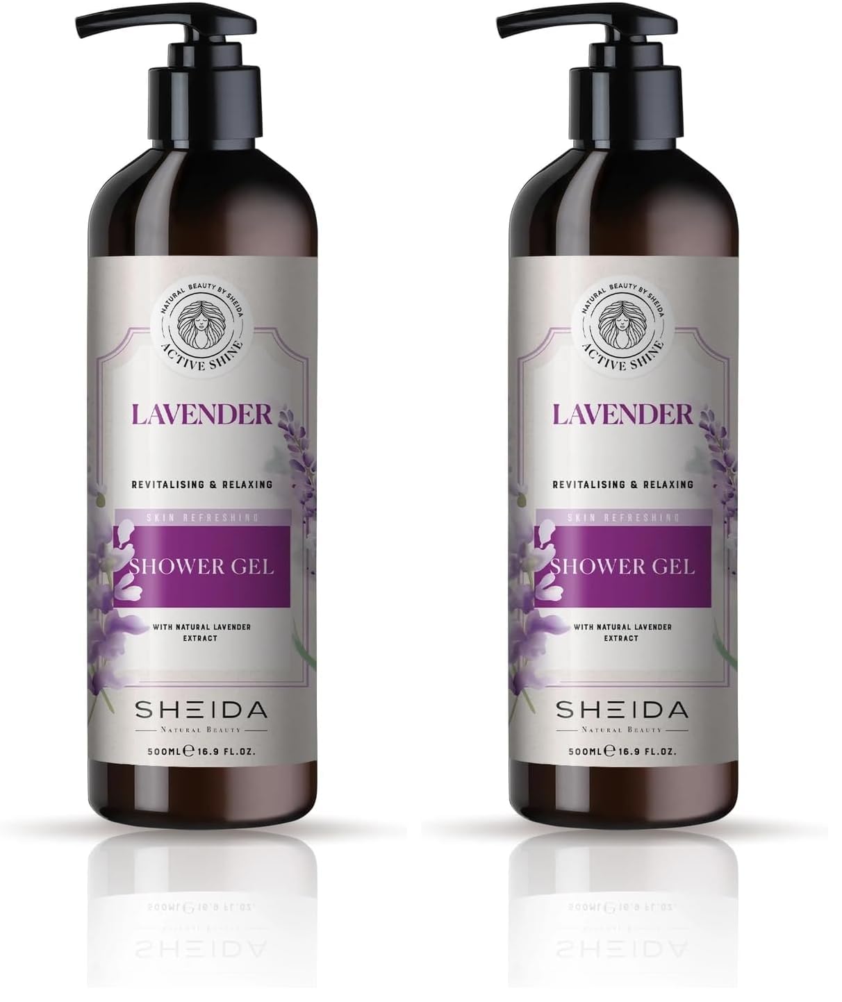 Sheida Active Shine Yenileyici Ve Rahatlatıcı Duş Jeli Lavanta 500ml (2 paketi)