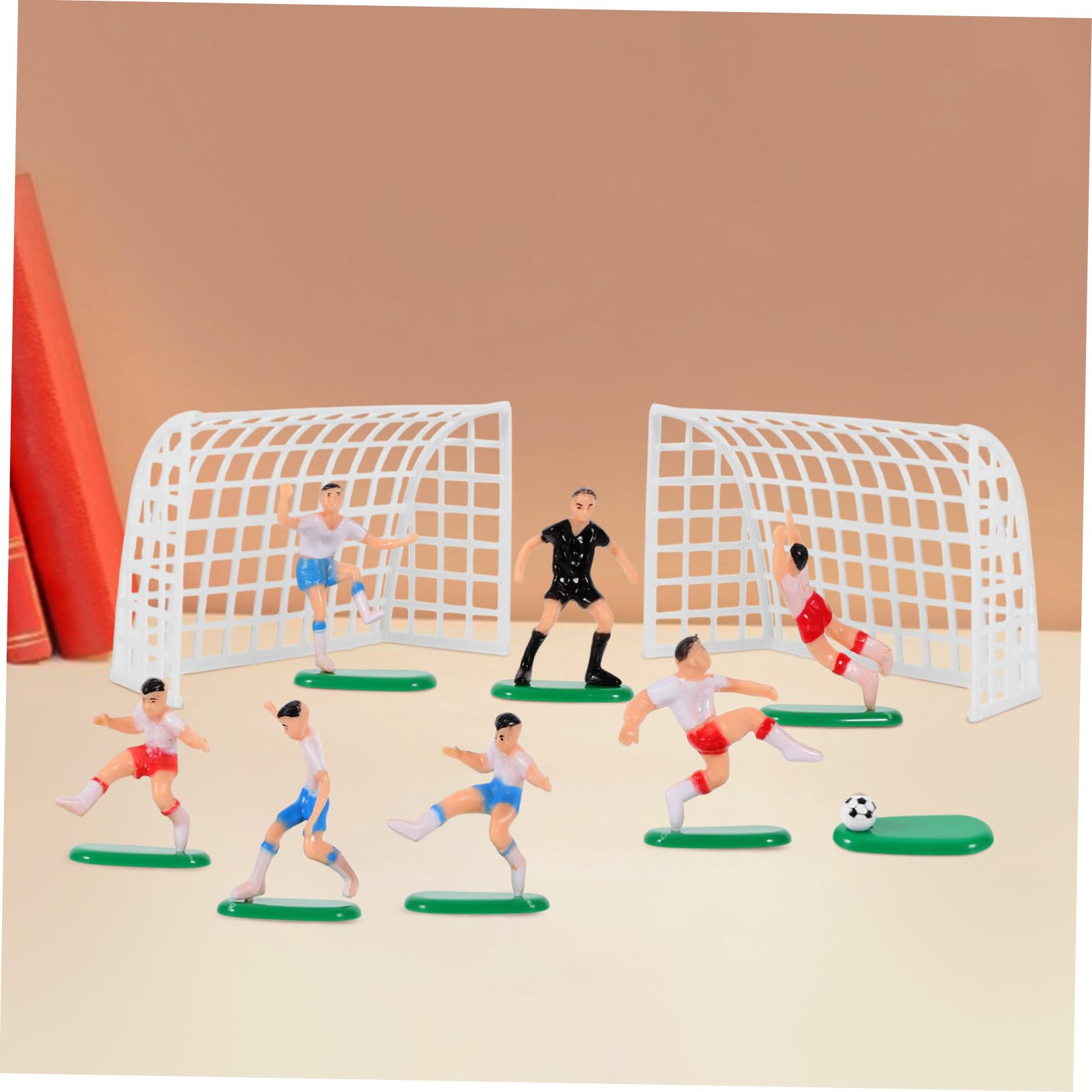 Soccer Theme Cake Decorations Set - Plastic Miniature Figures, Goal & Trophy Toppers - View #11