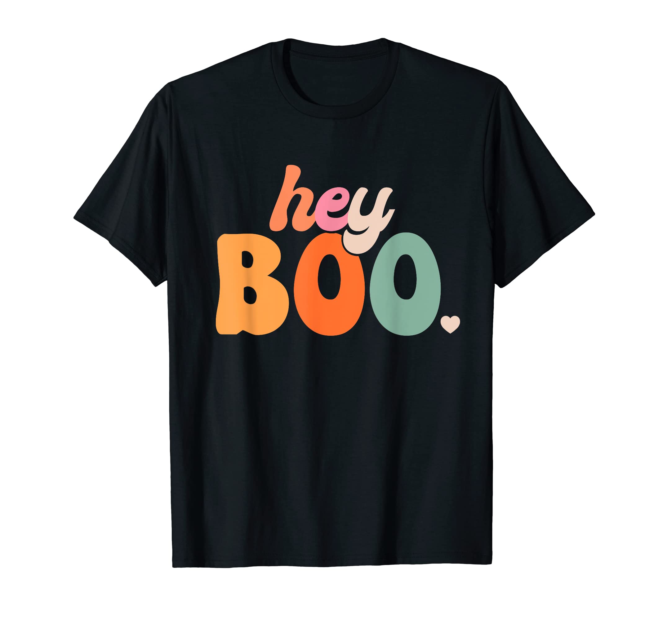 Groovy Ghost Halloween Pumpkin Face Hey Boo Trendy Halloween T-Shirt