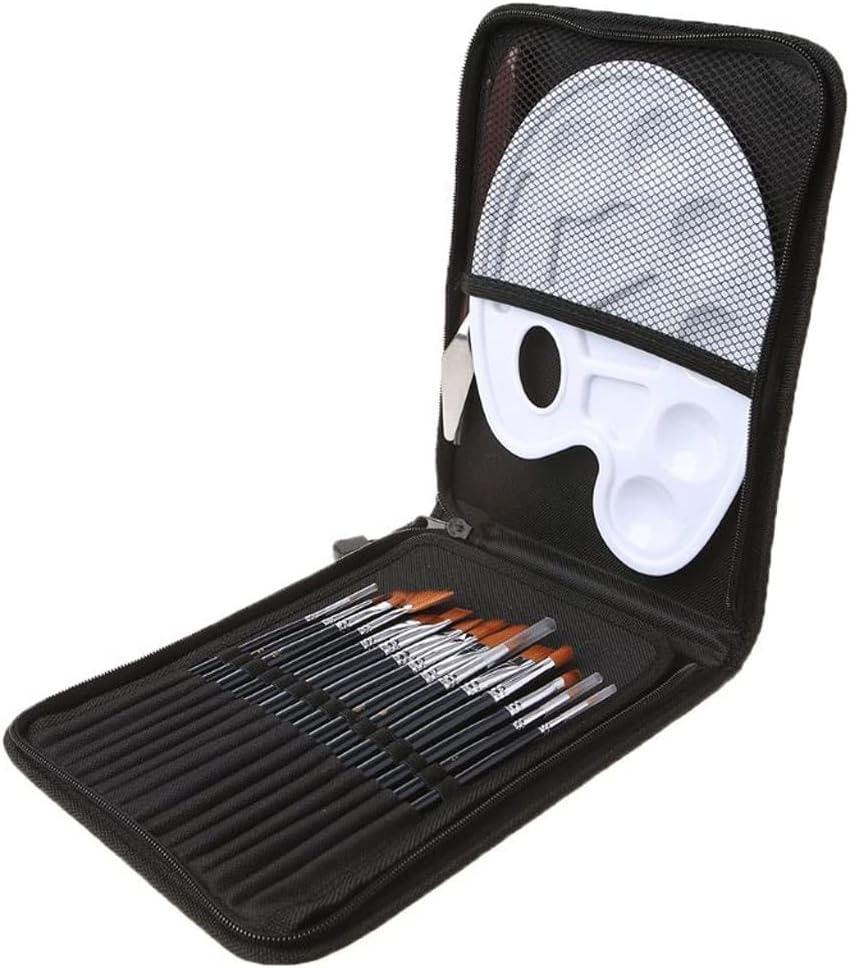 16 Piece Nylon Brush Set Professional Paint Brush Set Box School Supplies Painting Set