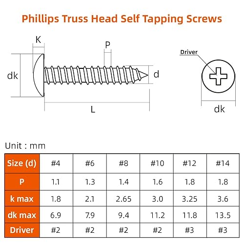 Miniatura 2 de Tornillos de madera autorroscantes #8 x 34 de pulgada, Phillips Drive, óxido negro, acero inoxidable 304 18-8, 50 unidades