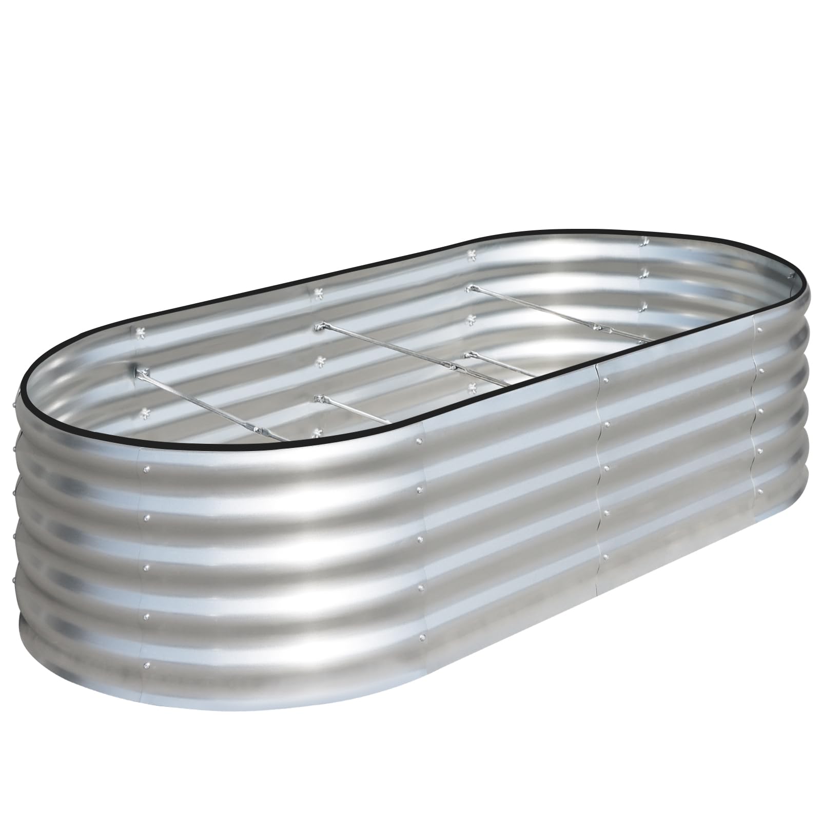 Galvanized Raised Garden Bed - 6x3ft Outdoor Planter -9
