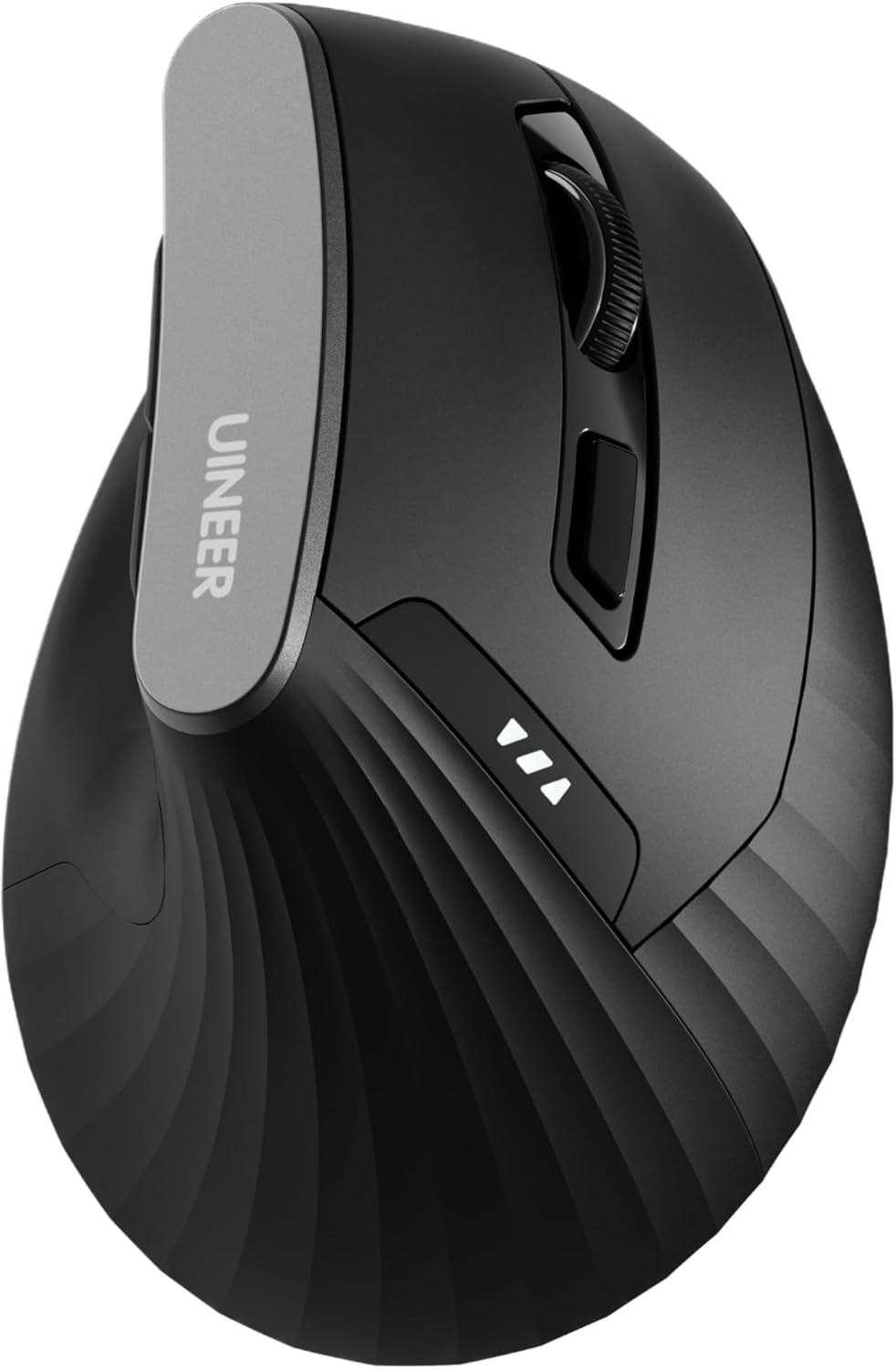 Uineer Vertical Mouse Wireless,Bluetooth Mouse with BT5.0/4.0/2.4G, Rechargeable with Battery Indicator,Ergonomic Design for Comfort and Reduced Wrist Strain, Ideal for Home,Office Use,Matte Black