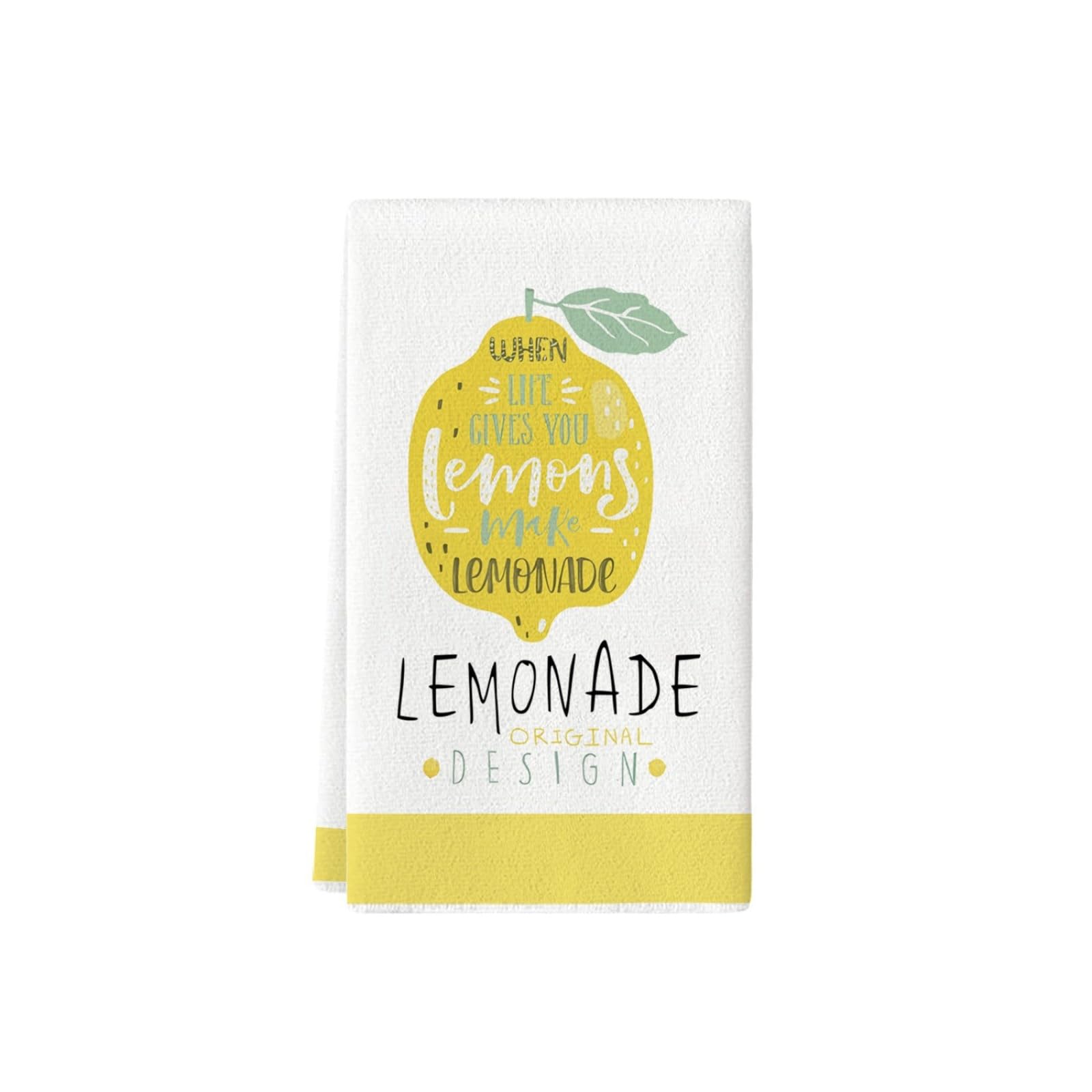 Paños de Cocina Hojas De Limón Amarillo Trapos Cocina Suaves Lavable Poliéster Secado Rápido Reutilizables para Baño Barra Restaurante Picnic etc Toallas de Limpieza 4 Piezas (40x60 cm)