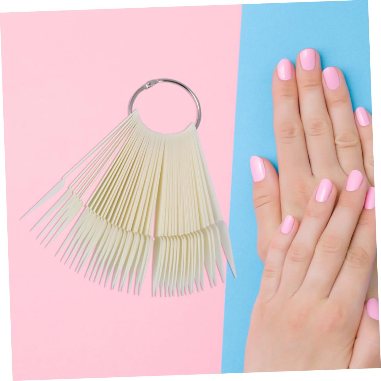 VICASKY 160Pcs Nail Color Card Nail Art Tips Display Board for Professional Home Use of Natural Color Nail Practice Tips for Nail Art Enthusiasts
