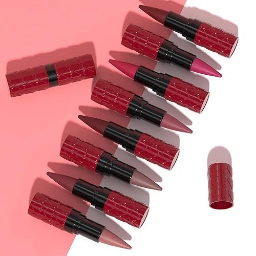 Miniatura 29 de evpct Juego de 3 lápices labiales color rubí ciruela rojo malva degradado mate lápiz labial lápiz labial lápiz lápiz para mujeres de larga duración
