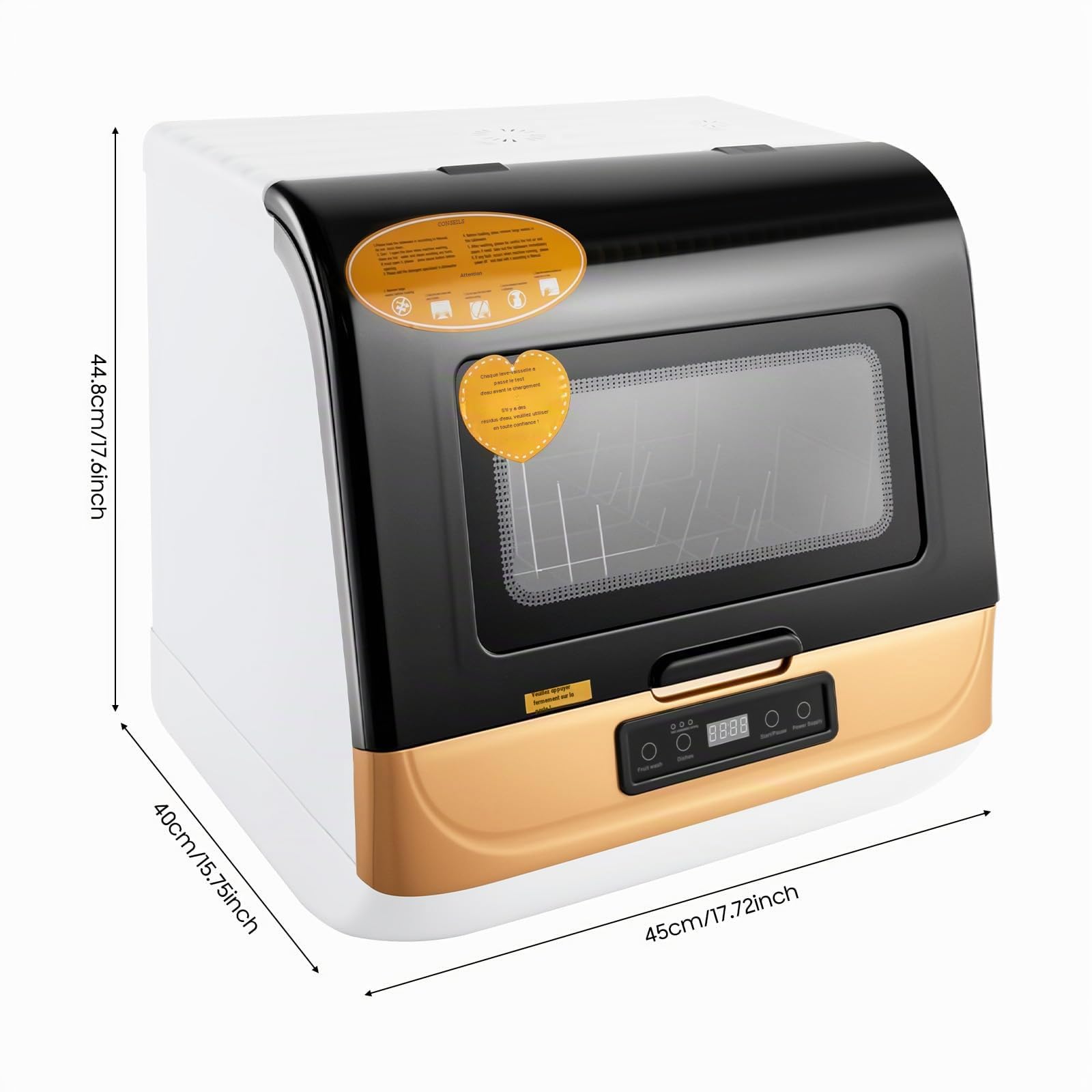 Mini lave-vaisselle de table, autonome, 35 cm, 800 W, 220 V, avec affichage LED tactile, température 70 °C, capacité de 4 à 6 couverts, 12 à 20 pièces, pour appartements et camping-cars