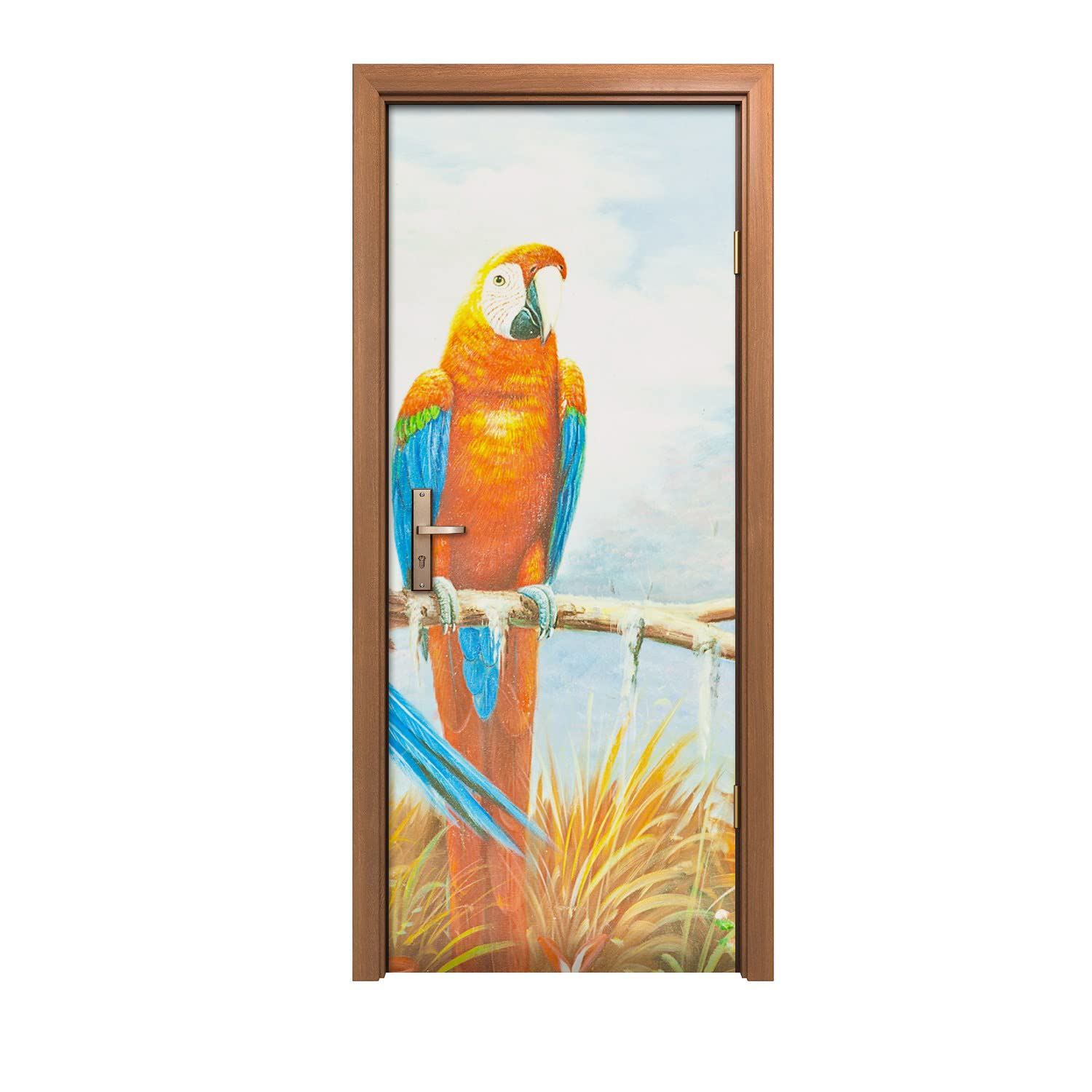Décoration design d'intérieur avec le poster de porte perroquet Coloray