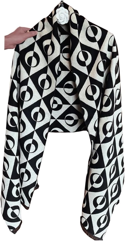 FairyCity Women's Soft pashmina Shawl Oversized Winter Warm blanket Scarf Long Cashmere Shawls Wraps Geometric patterns