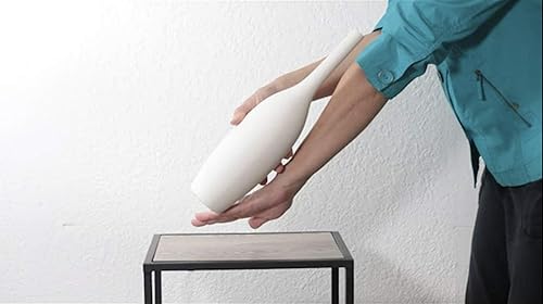 Miniatura 3 de Samawi - Jarrón de cerámica blanca de 14 pulgadas para decoración del hogar, moderno y alto jarrón decorativo blanco para dormitorio, cocina y más