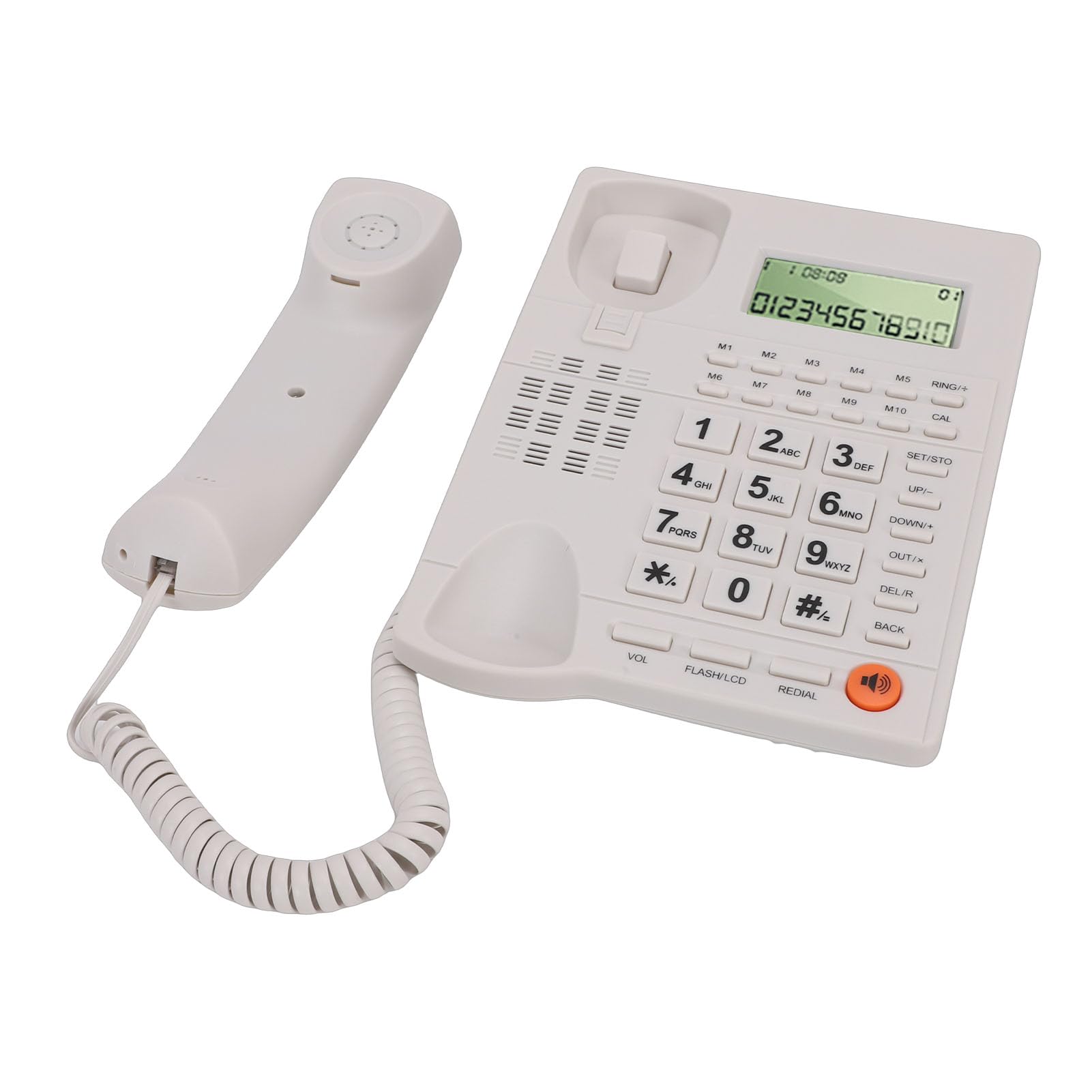 Zunate Teléfono Fijo con Cable, Teclas Grandes, Volumen de Timbre Ajustable y sin Función de Encendido/Apagado, Ideal para el Hogar, la Oficina y s Mayores. (White) — view 6