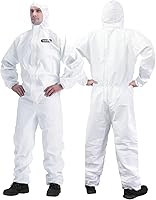 YIBER Disposable Hazmat Suit Coverall - Breathable Full Body Painters Suit, Heavy-Duty Protection, 7 Sizes S-4XL, White