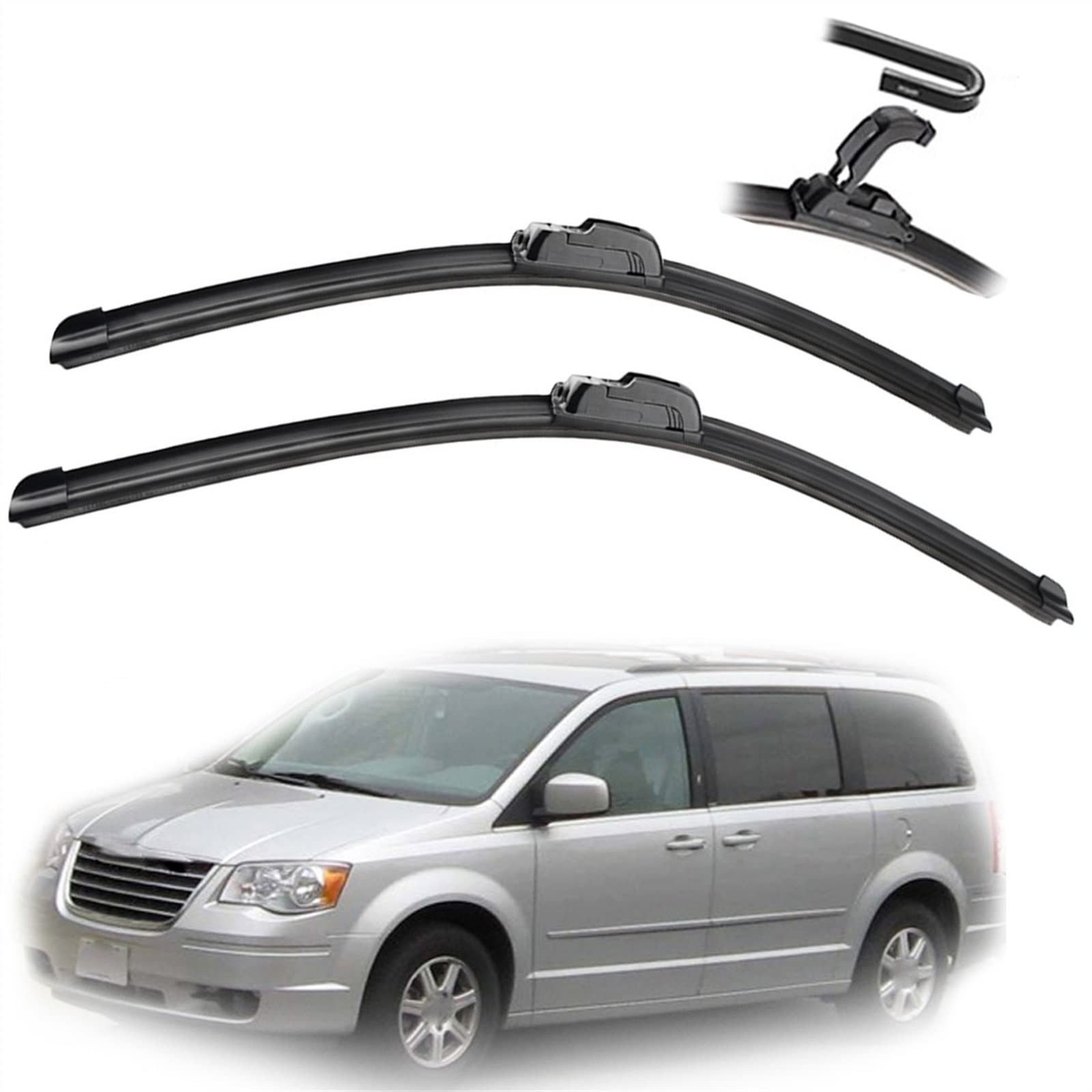 2 Unids/set Limpiaparabrisas Ventana Delantera Coche 26"+20" Limpiaparabrisas Para Chrysler Para Town Para Country 5 2008 2009 2010 2011 2012 2013 2014 2015 2016 Parabrisas