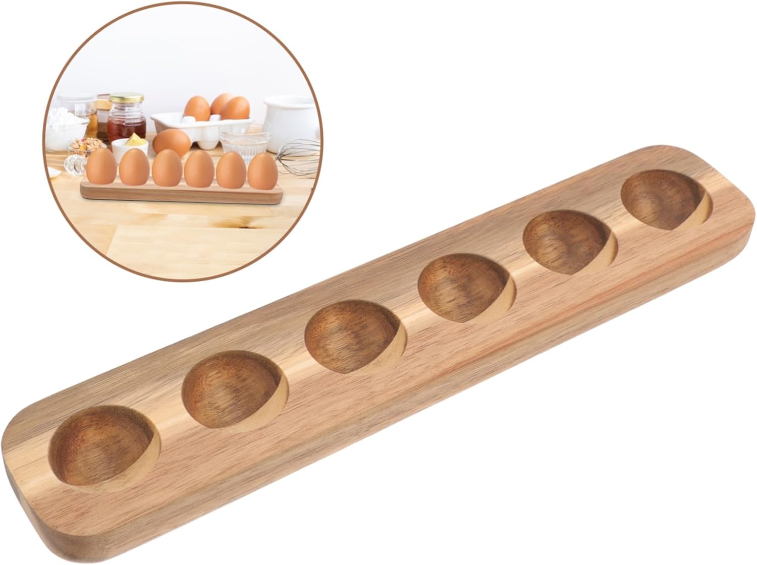 5pcs Egg Organizer Chicken Egg Storage Tray Wooden Crate for Home Kitchen