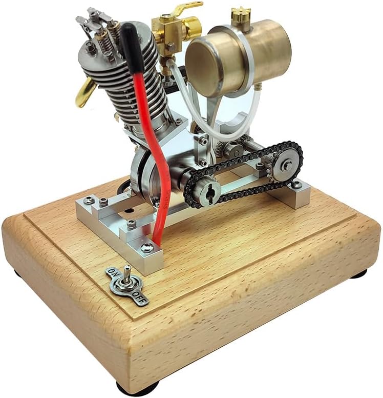 Mini Hoglet Engine Model Kit That Works, Single-Cylinder Four-Stroke Realistic Motorcycle Engine Model, Collection Display Science Kits for Adults