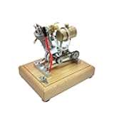 Aetheria Mini Hoglet Engine Model Kit That Works, H09 Single-Cylinder 4-Stroke Full Metal Engine with Pedal Start for Motorcycle, Vintage Motorcycle Engine Engine for Adults Gift