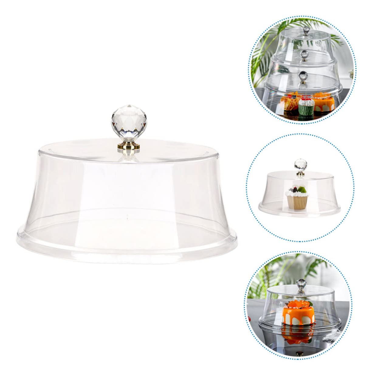 Couvercle à Gâteau Rond Ps Transparent Anti-poussière pour Aliments