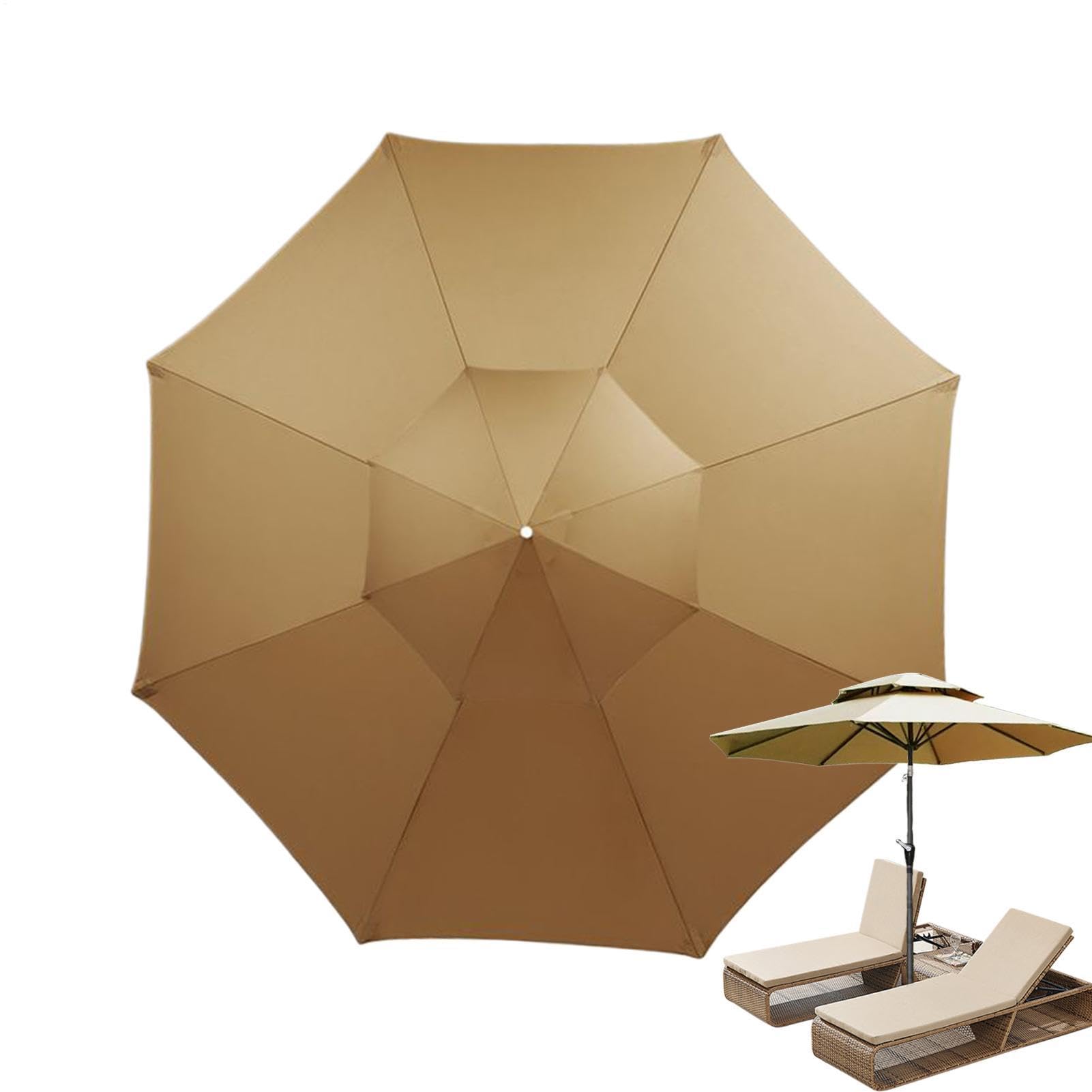 Toit de Remplacement pour Parasol Fixation 8 Baleines Protection UV