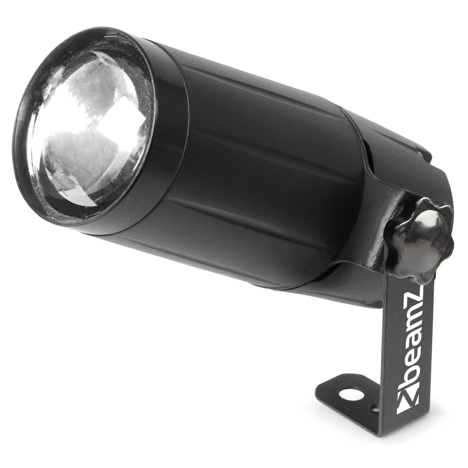 BeamZ PS6WB Projecteur Spot Boule à Facettes - 6 Watts, Angle 10°, Boitier en Plastique Solide, Avec Support de Montage, Idéal pour Créer une Ambiance Scintillante