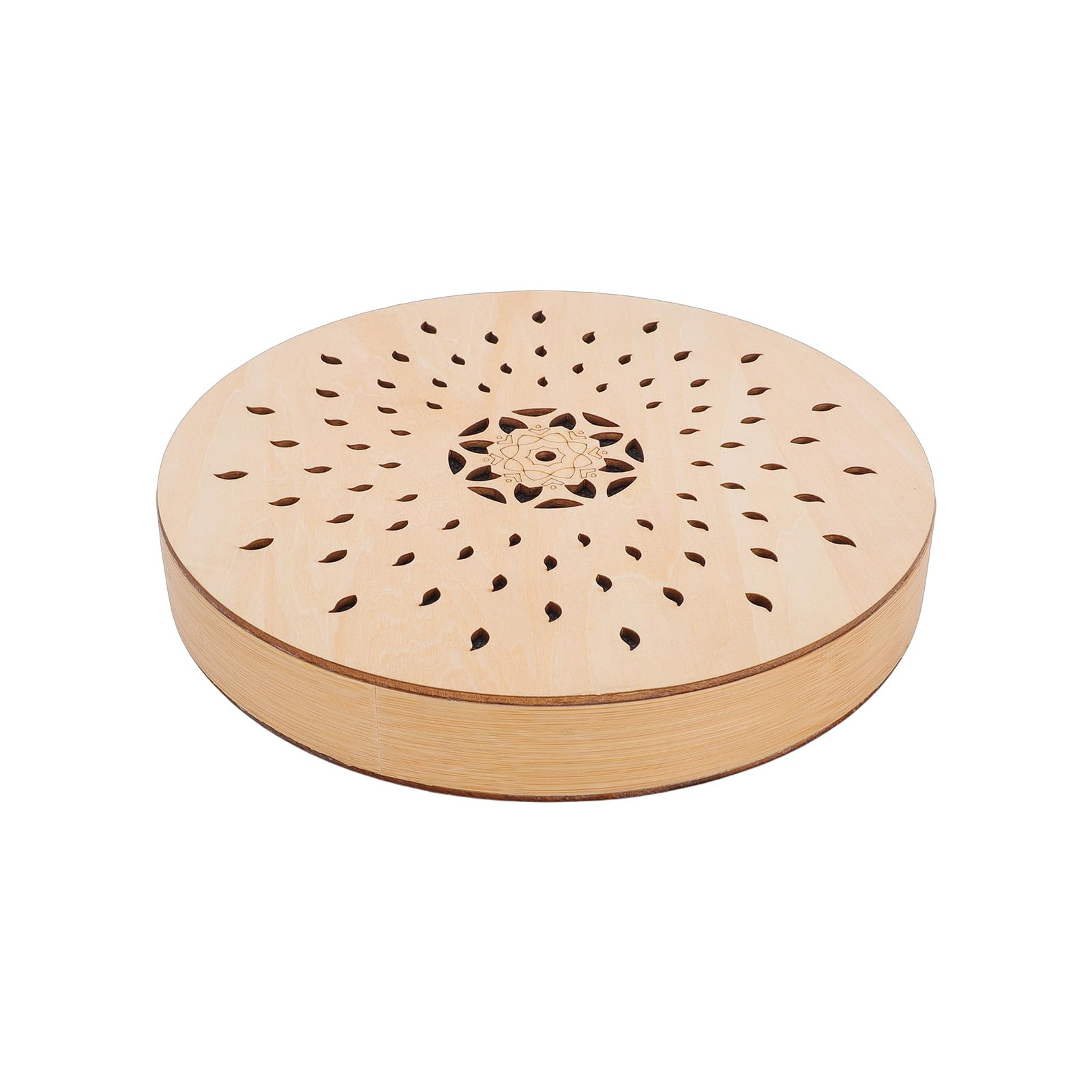 Tamburo a Mano Strumento a Percussione Etnico Legno di Pioppo Tamburo di bambù Musica Rilassante Suono Dell'acqua per Forniture per Feste Domestiche Portatile (Progettazione goccioline)