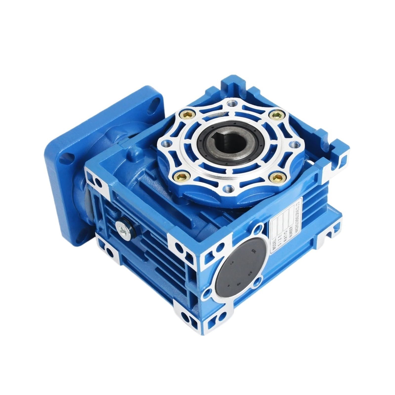 Riduttore NMRV040 quadrato a vite per motore Nema24 Nema34 | Scatola riduttore con alloggiamento in alluminio e rapporti da 5:1 a 100:1 per motore passo-passo(Ratio 100-1,For Nema 24)