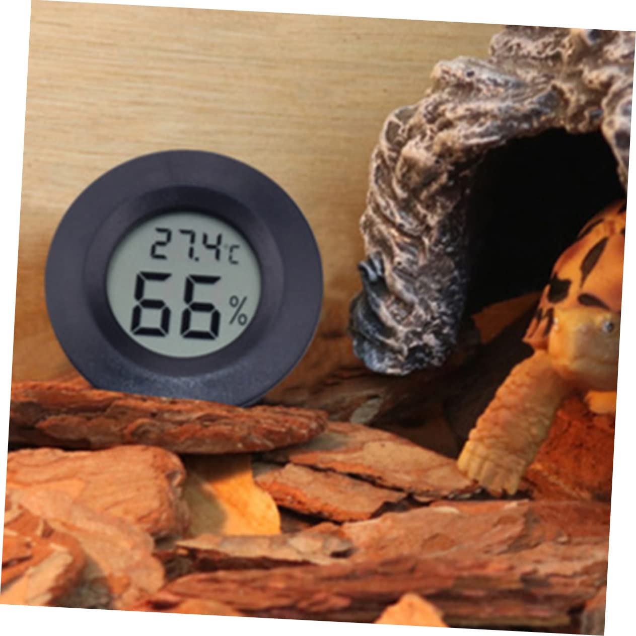 UPKOCH 2 Series Termómetro Digital Medidor De Humedad Redondo Reptil -higrómetro Terrario Medidor De Temperatura Del Acuario Medidor De Temperatura Y Humedad El Plastico Negro 7 Piezas*2