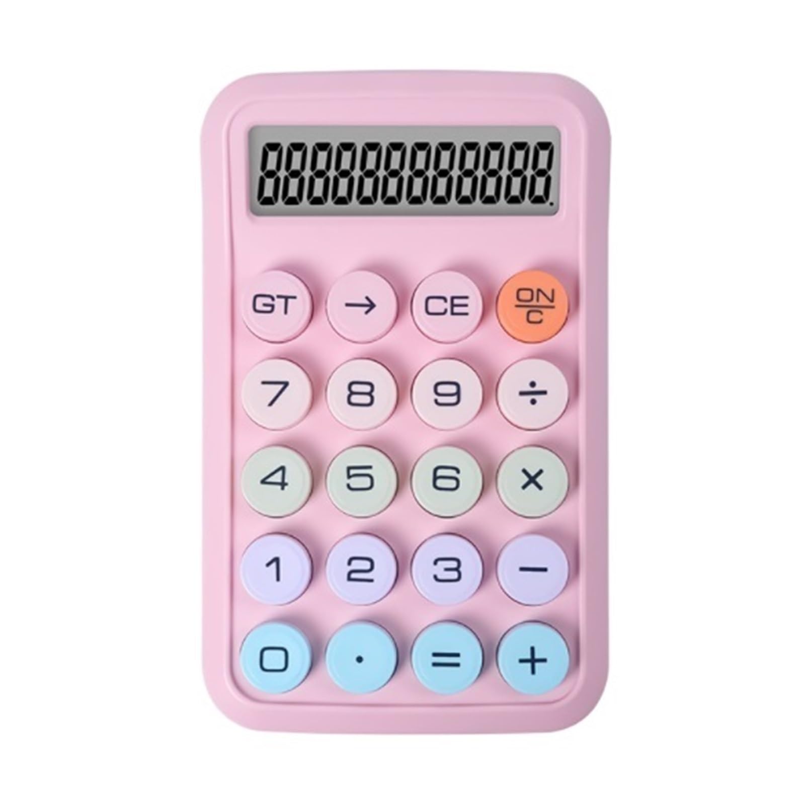Fourniture Scolaire Calculatrice Portable Multifonctionnelle avec Boutons Ronds Adaptée Aux Calculs De Bureau Outils Auxiliaires(Rosa)