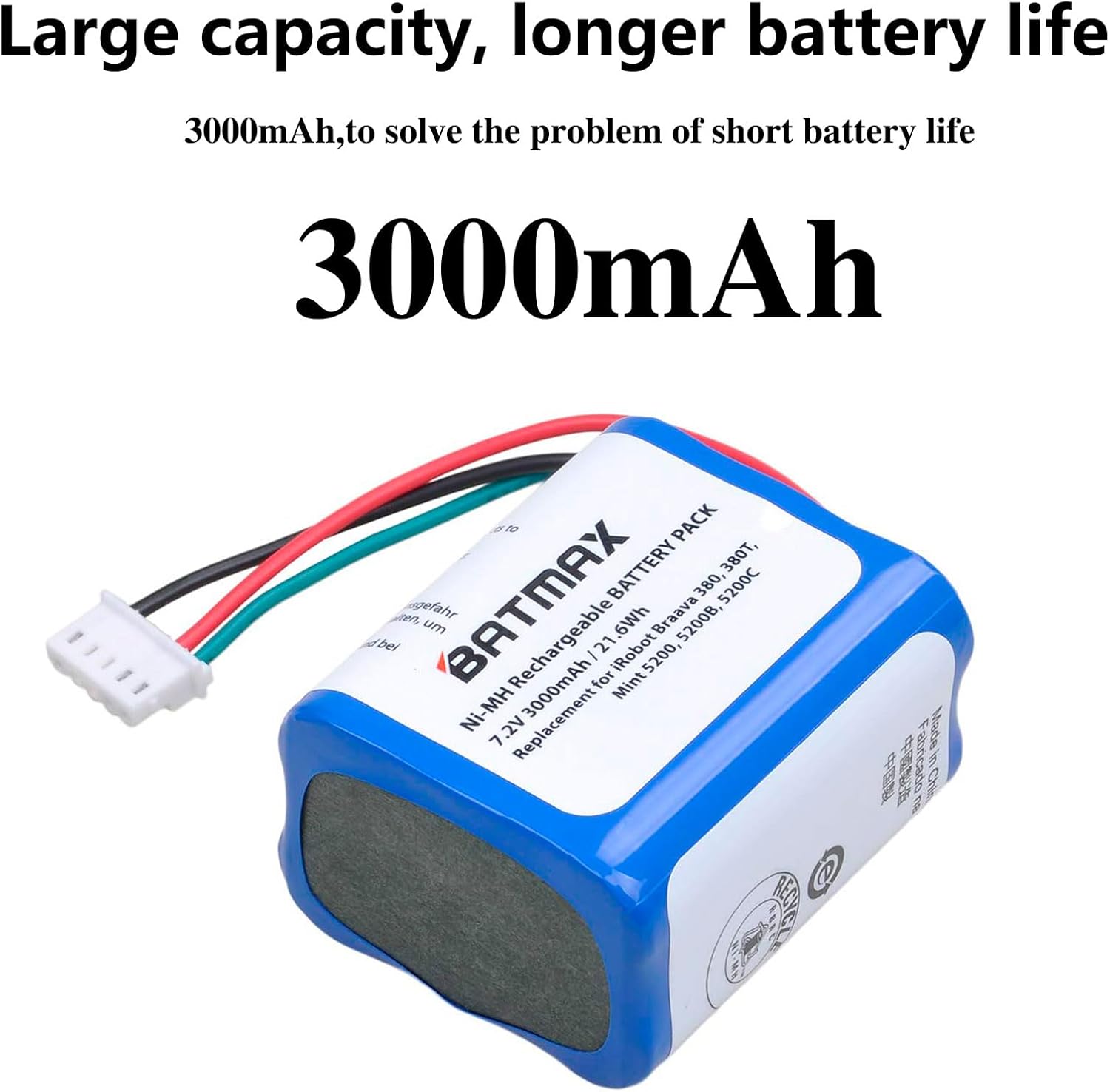 Batmax 3000mAh Ni-MH Battery for iRobot Braava Oman Ubuy