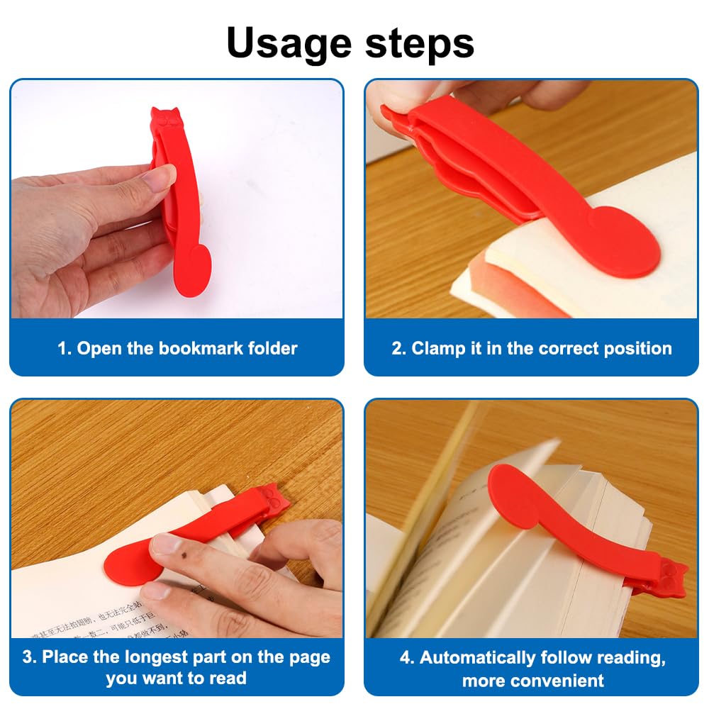 6 Pièces Marque-Pages Automatiques En Silicone, Signets Automatiques, Enfants Et Adultes Clip De Marqueurs De Livre Intelligents En Silicone, Marque-Page De Livre Coloré Pour Toutes Sortes De Livres