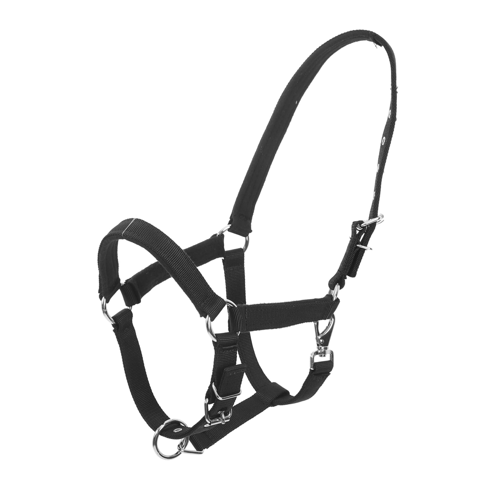 BESPORTBLE Cabestro Ajustable de Nylon para Caballos Alta Durabilidad y Cómodo de Llevar, Accesorio Ecuestre Adecuado para Montar y Eventos en Color Negro