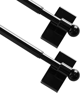 RYB HOME Magnetic Curtain Rod No Drill Adjustable Curtain Rods for Metal...