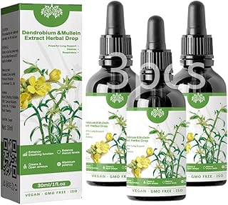 Clearbreath Dendrobium & Mullein Extract Essence – Powerful Lung Support & Cleanse & Respiratory, Natural Clearbreath Dendrobium and Mullein Extract Herbal Drops for Cleansing Lung