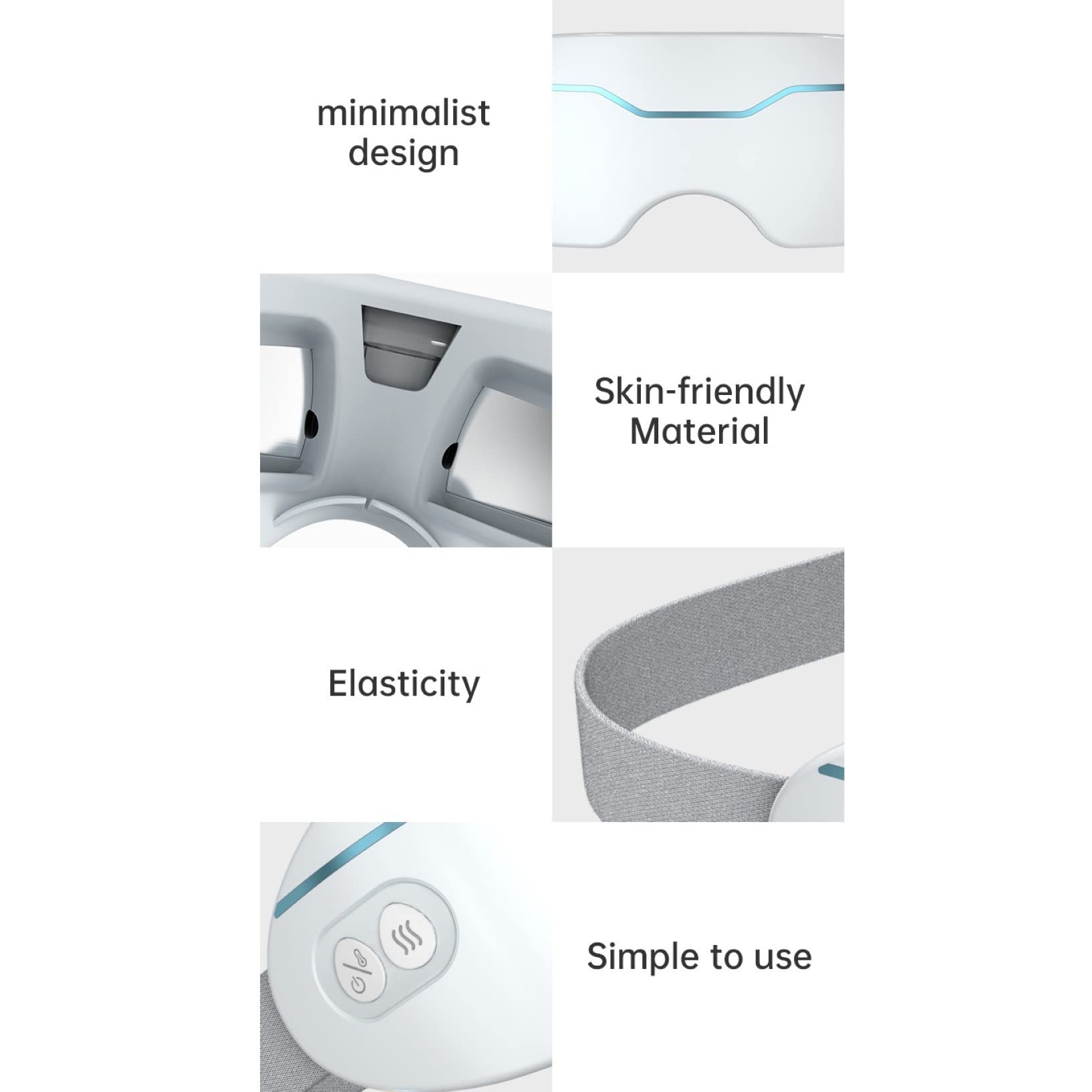 Masque Chauffant pour Les Yeux Masque Sommeil Rechargeable Et sans Fil avec 3D Contour Zero-Pressure Eye Warmer for Dry Eyes,Ideal Destress Gifts for Mom