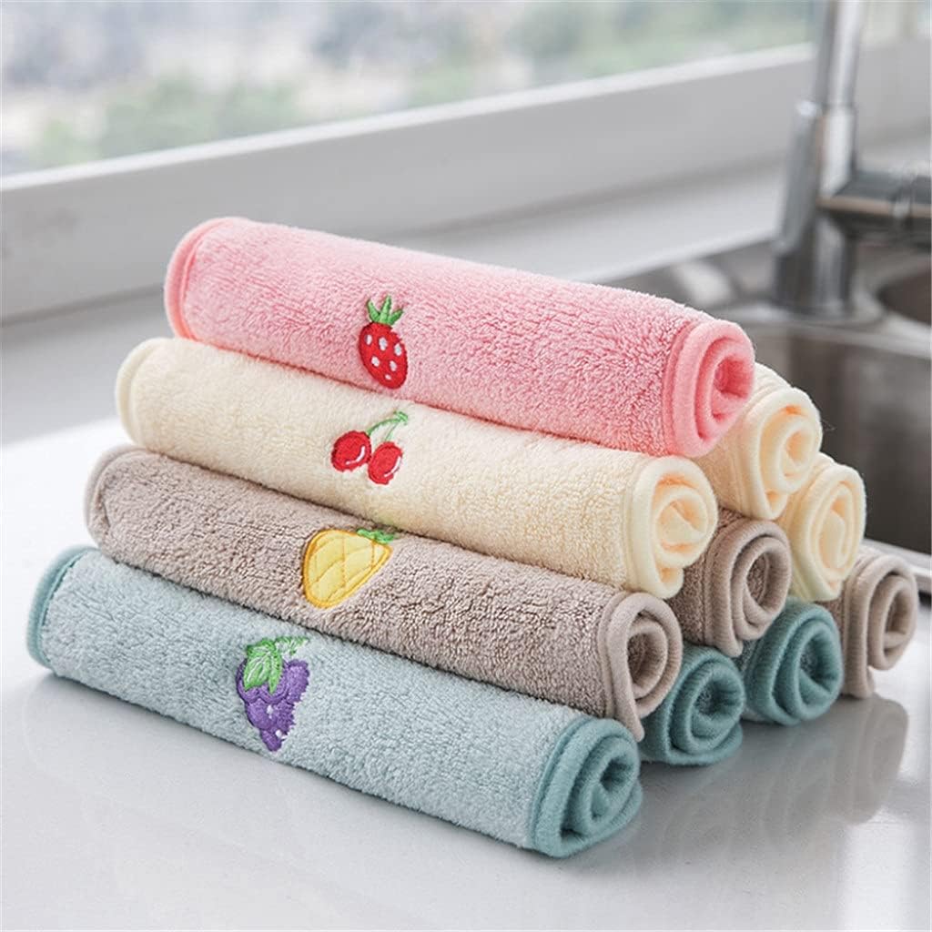 Dish Cloth Fiber Lazy Kitchen Dishwashing Scouring Pad Housework Cleaning, Absorbent Non-linting Hand Towel