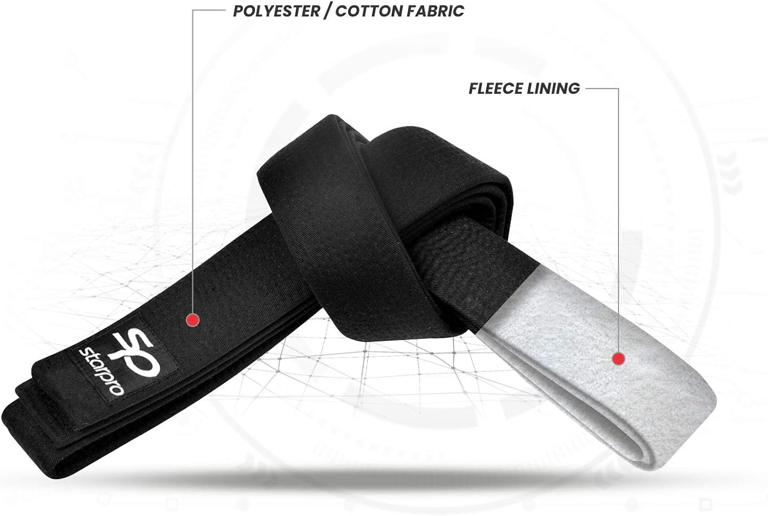 Miniatura 3 de Starpro Cinturón de artes marciales - Diseño ligero para Karate Judo Taekwondo Cinturón de entrenamiento y competición - 94.5 in 110.2 in 126.0 in