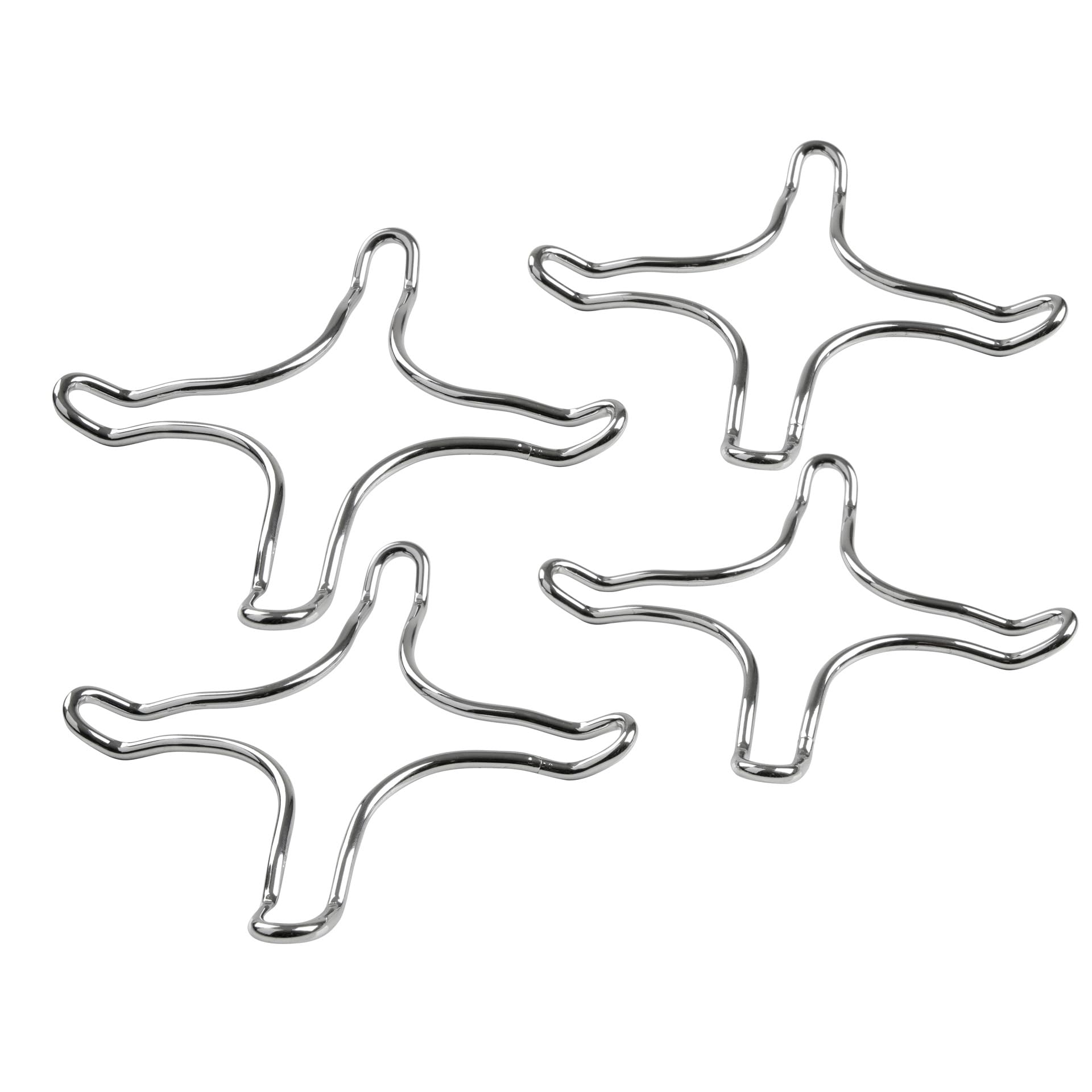 Fackelmann Riduttori universali per fornelli a gas, set da 4 pezzi, per padelle, pentolini, caffettiere, materiale in ferro cromato, dimensioni 12 x 12 cm