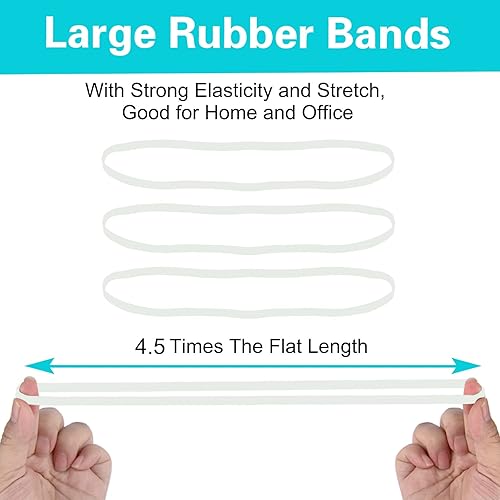 Miniatura 4 de 120 bandas de goma grandes, resistentes y grandes, bandas elásticas fuertes para suministros de oficina, carpetas de archivos, botes de basura, 8