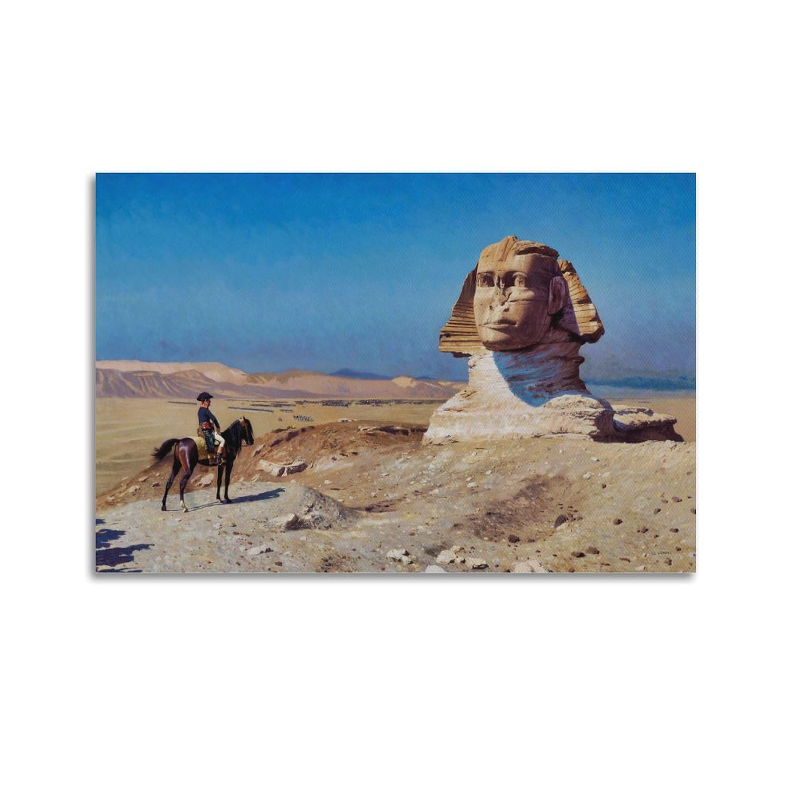 Adovz Bonaparte Before The Sphinx Poster By Jean Léon Gérôme Room Aesthetic Print Art Wall Painting Canvas Gifts Modern Bedroom Decor 24X36inch(60X90cm)