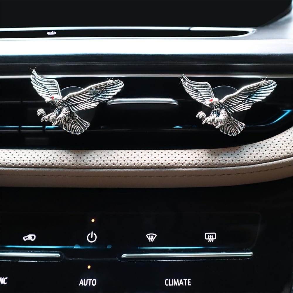 ORIESSE 2pcs Vintage Eagle Car Air Freshener Vent Clips,Animal Car Decor image 3
