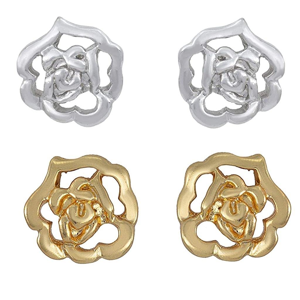 Gehena By Estele Stylish Fancy Stud Earrings For Women - Combo of 2 Pairs (Gold & Silver), one size (B08YYVKLYP) Amazon Price History, Amazon Price Tracker